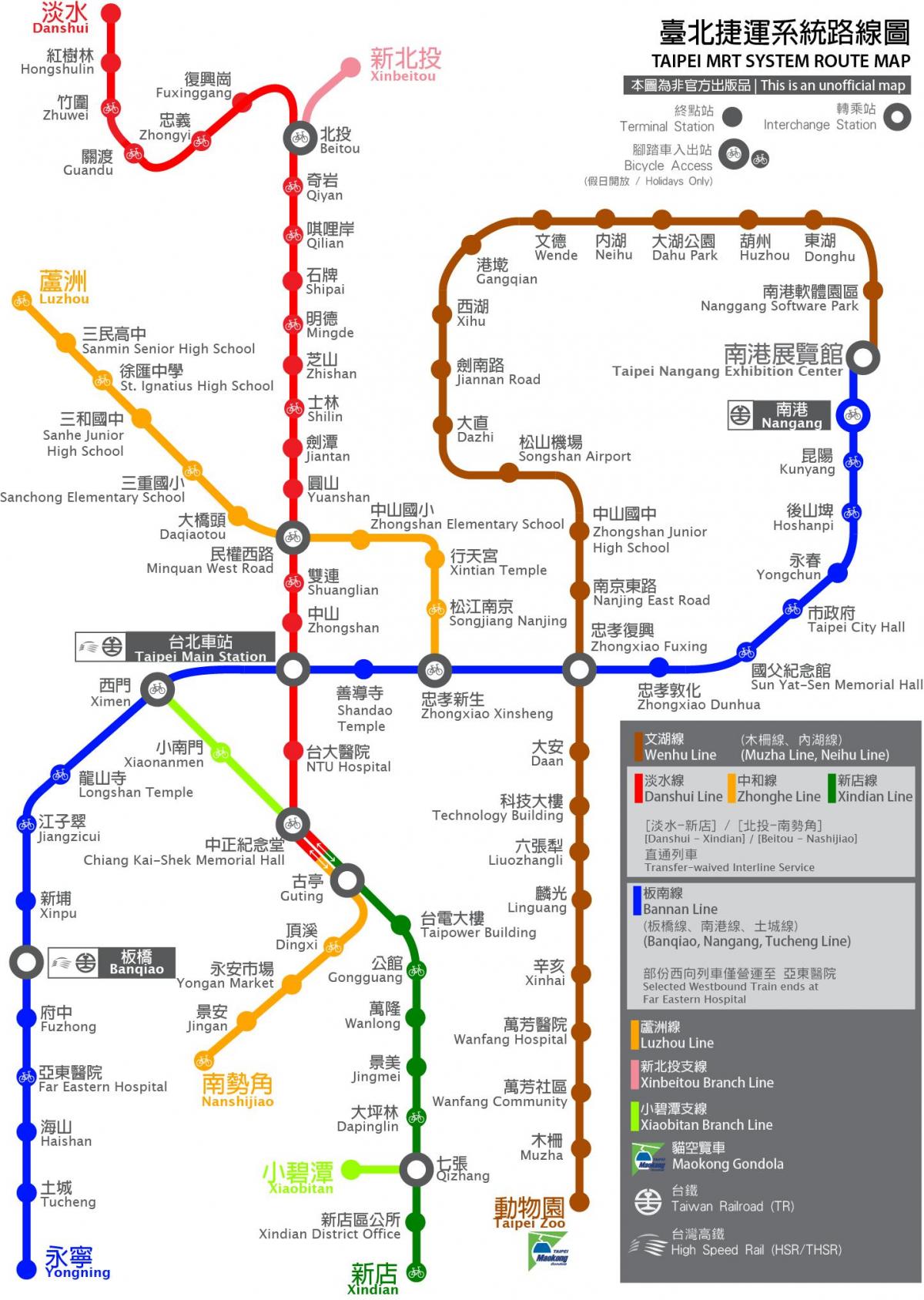 thsr Taipei station kaart