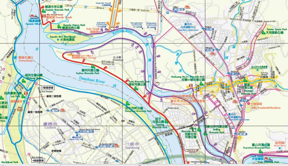 kaart Taipei ratas tee