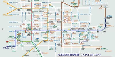 Taipei mrt kaart turistide laigud